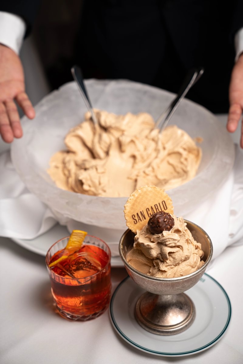 Man Making Gelato with a negroni